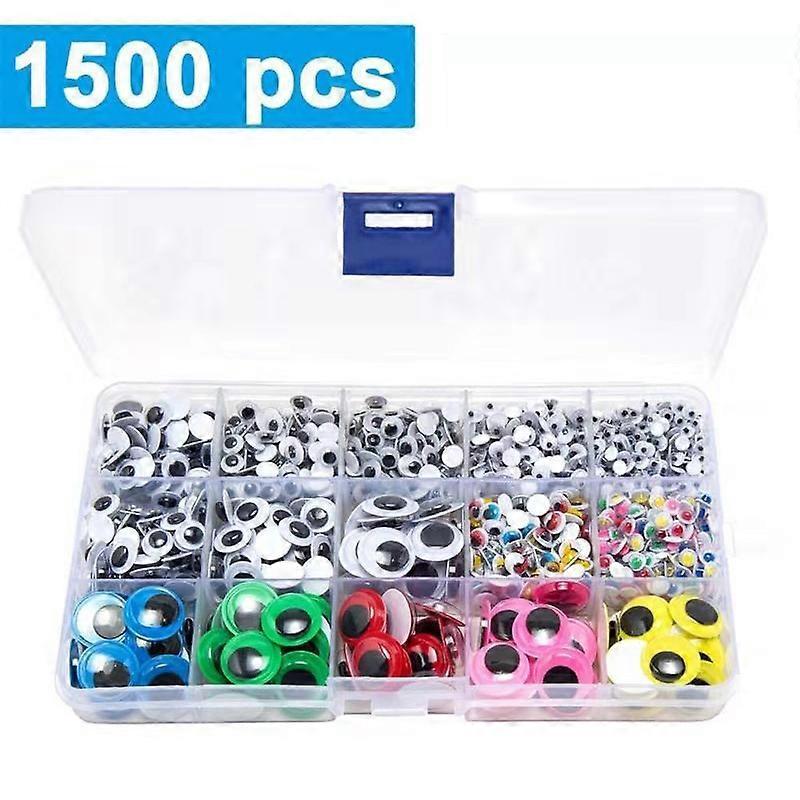 1500PCS Self Adhesive Jiggle Eyes with Eyelashes Wiggle Googly Eyes Craft Eyes