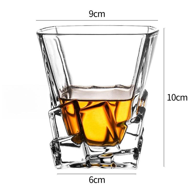 

1pcs Square Transparent Glass Cup with Unique Bottom Ice Design Coffee Cup with Minimalist Style Juice Cup Perfect Birthday Gift 1pcs