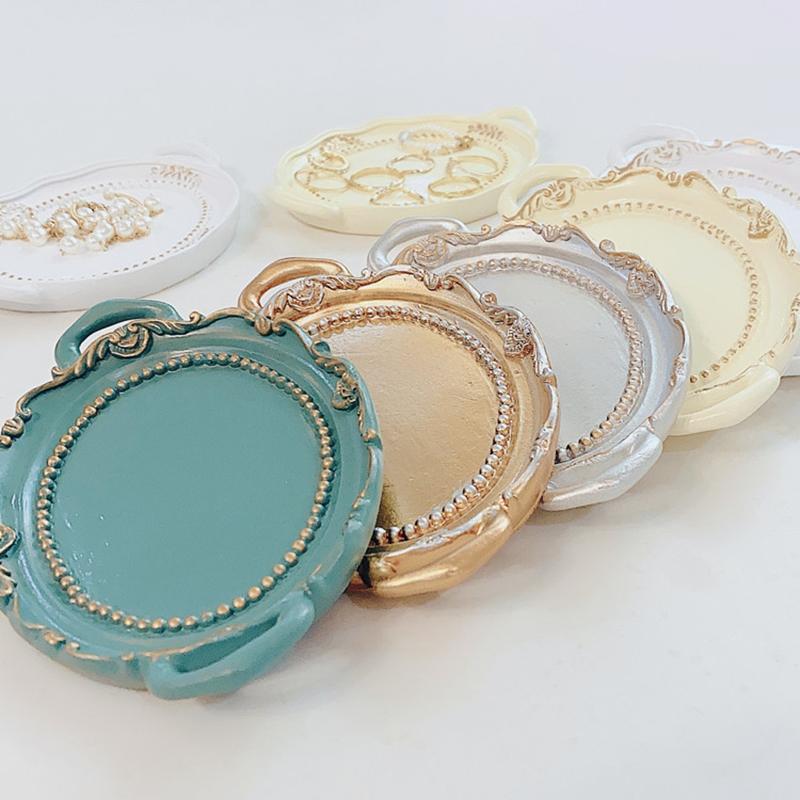 Creative Resin Candle Holders Jewelry Display Plate Earrings Necklaces Storage Dish Teaware Tray Vanity Desktop Decoration Dish