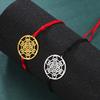 Dawapara Flower of Life Metatron Cube Bracelet for Women Men Adjustable Rope Chain Stainless Steel Charm Bracelet Couple Jewelry