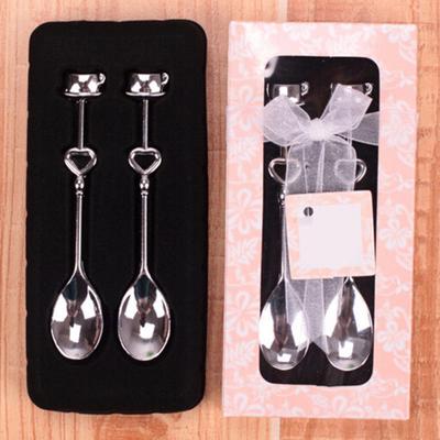 2 Stücke Liebe Herz Edelstahl Tee Kaffeelöffel Set Hochzeit Gunsten Party Geschenk
