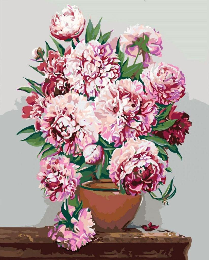 RUOPOTY DIY Frame Picture By Numbers Tower Wall Art On Canvas Acrylic Unique Gift Painting By Numbers Flower For Living Room