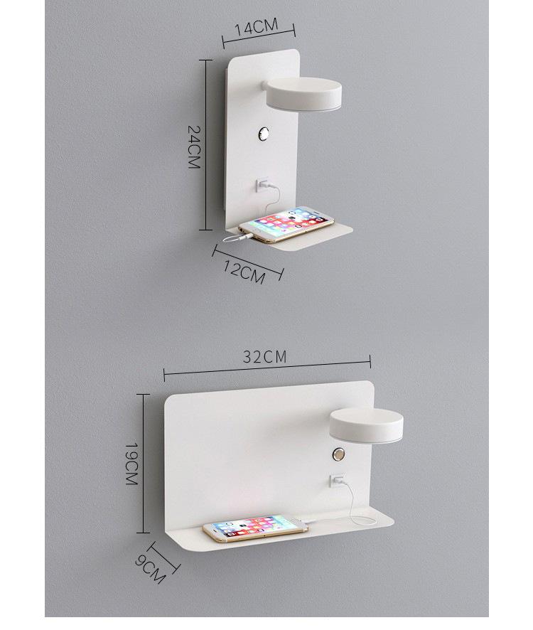 USB Charging LED Wall Lamp: Dimmable Bedroom and Study Light, No Wiring Needed
