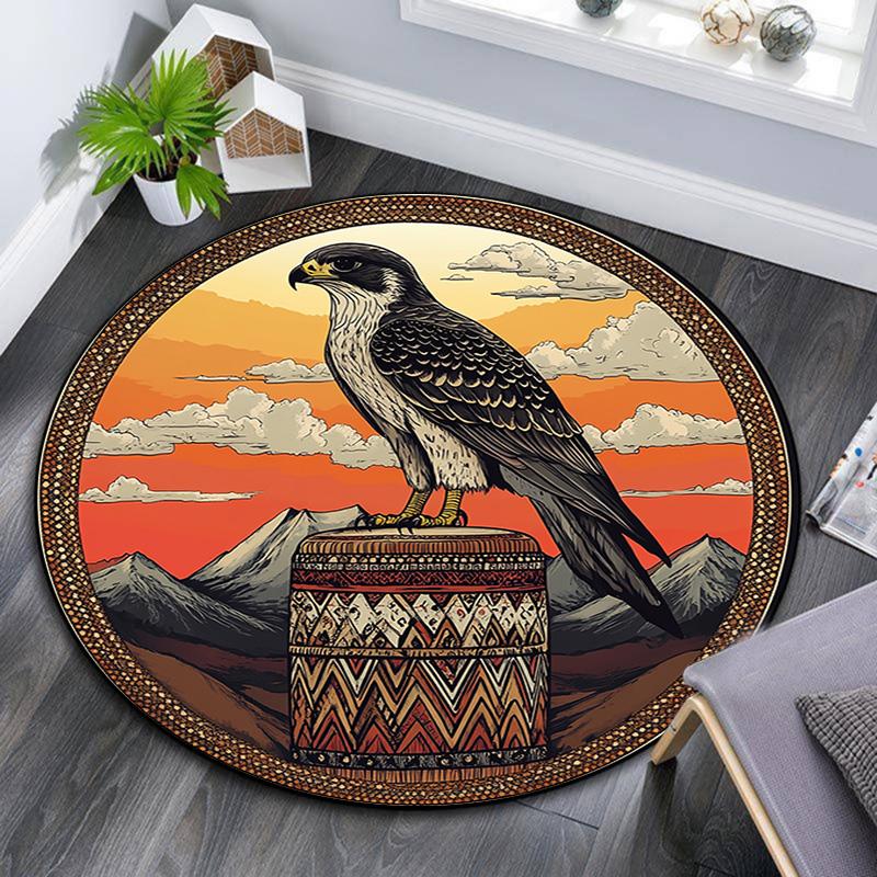 Eagle Round Area Rug,Carpet Rug for Living Room Bedroom Sofa Playroom Decor,Non-slip Floor Mat
