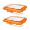 2Pcs Food Preservation Trays Reusable Food Storage Container with Lid Vacuum Sealed Stackable Tray for Picnic Travel