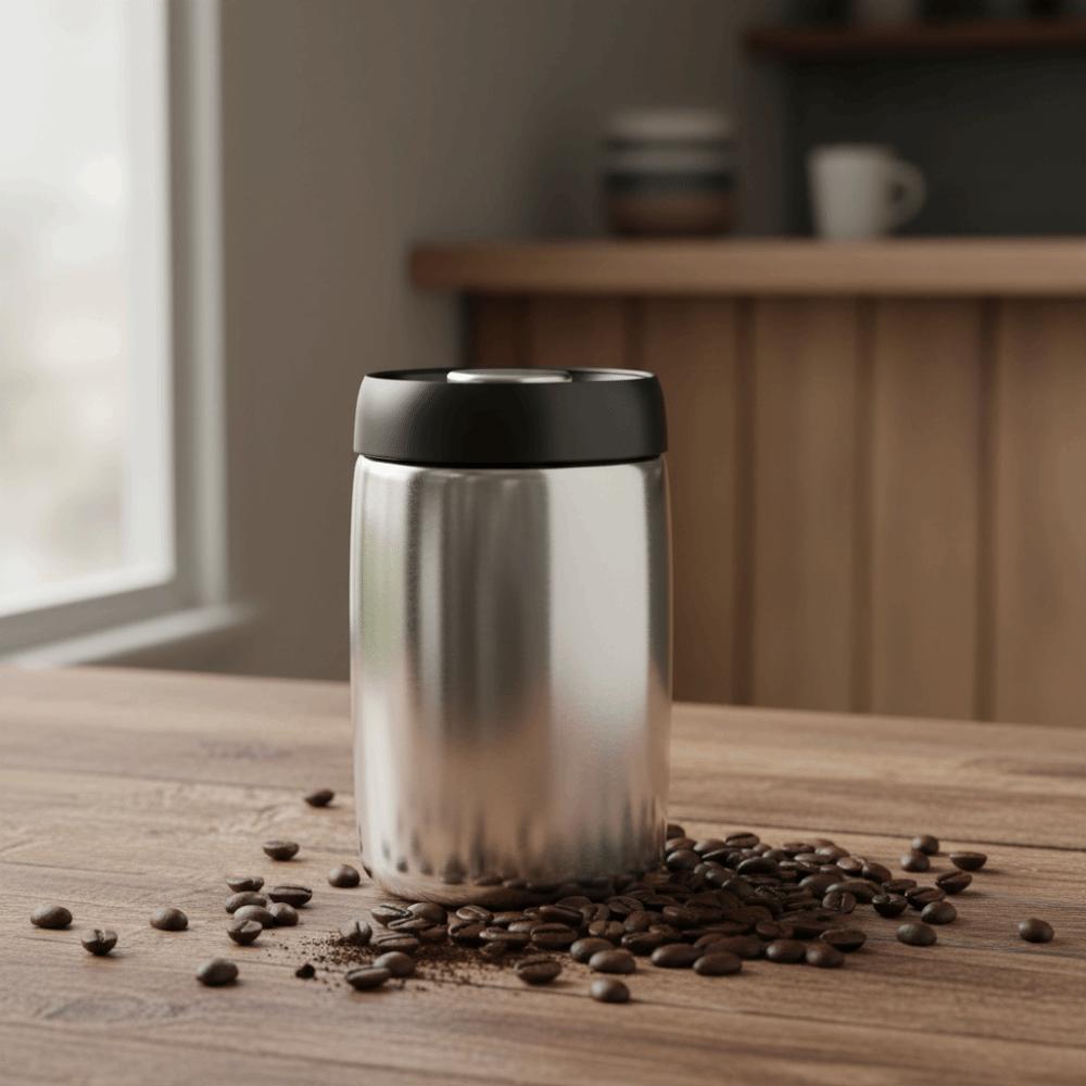304 Stainless Steel Coffee Beans Vacuum Sealed Jug Moisture-proof Airtight Tea Storage Jug Keep Fresh Cereal Storage Tank