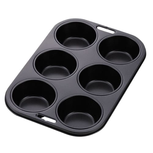 Pearl Metal Muffin Pan, 6-Cavity, High Clean Coat, EE Sweets, D-4838