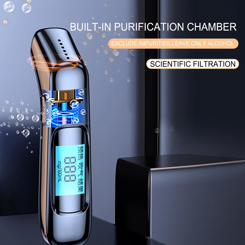 Breathalyzer For Alcohol Rechargeable Alcohol Breath Tester Accurate Detection Supplies LED Display Test Tool For Driving Safety