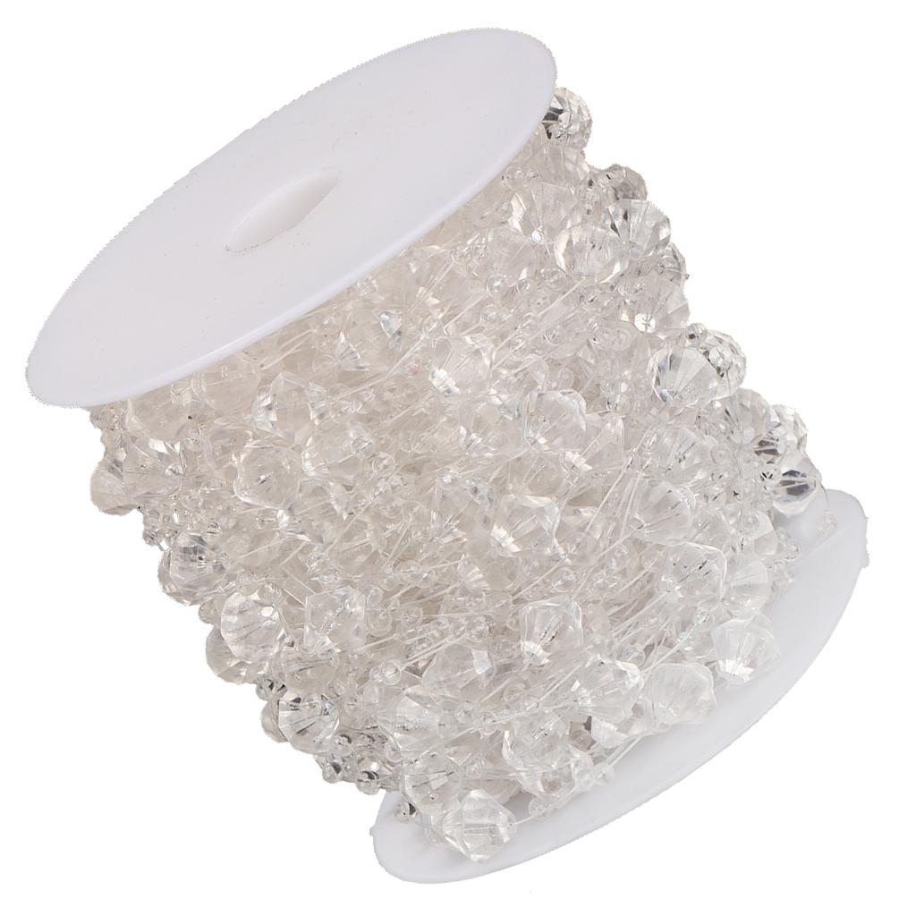30m Crystal Strands Chain Trim Garland Beads for Wedding Party Decoration