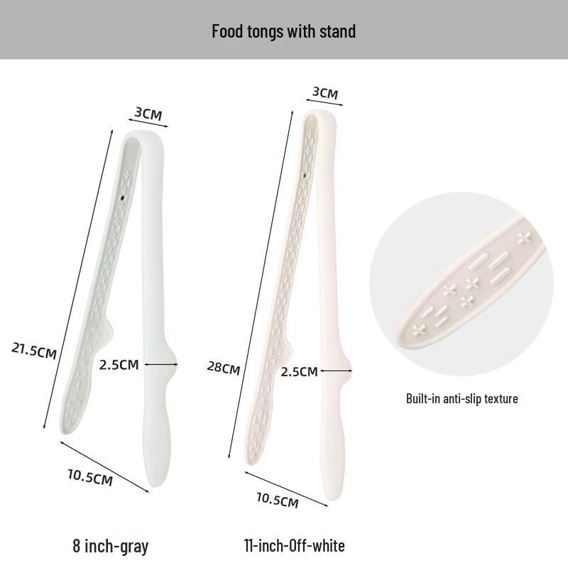 ZISIZ Multi-function Silicone Food Tongs with Stand