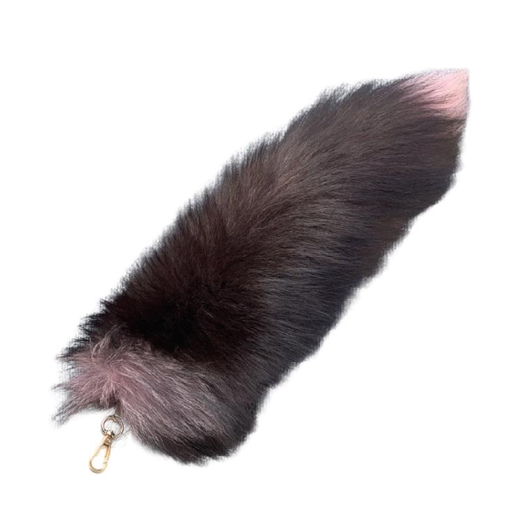 Gradient Foxes Furs Tail Pendant Keychain Keys Holder for Purse Bag Decoration