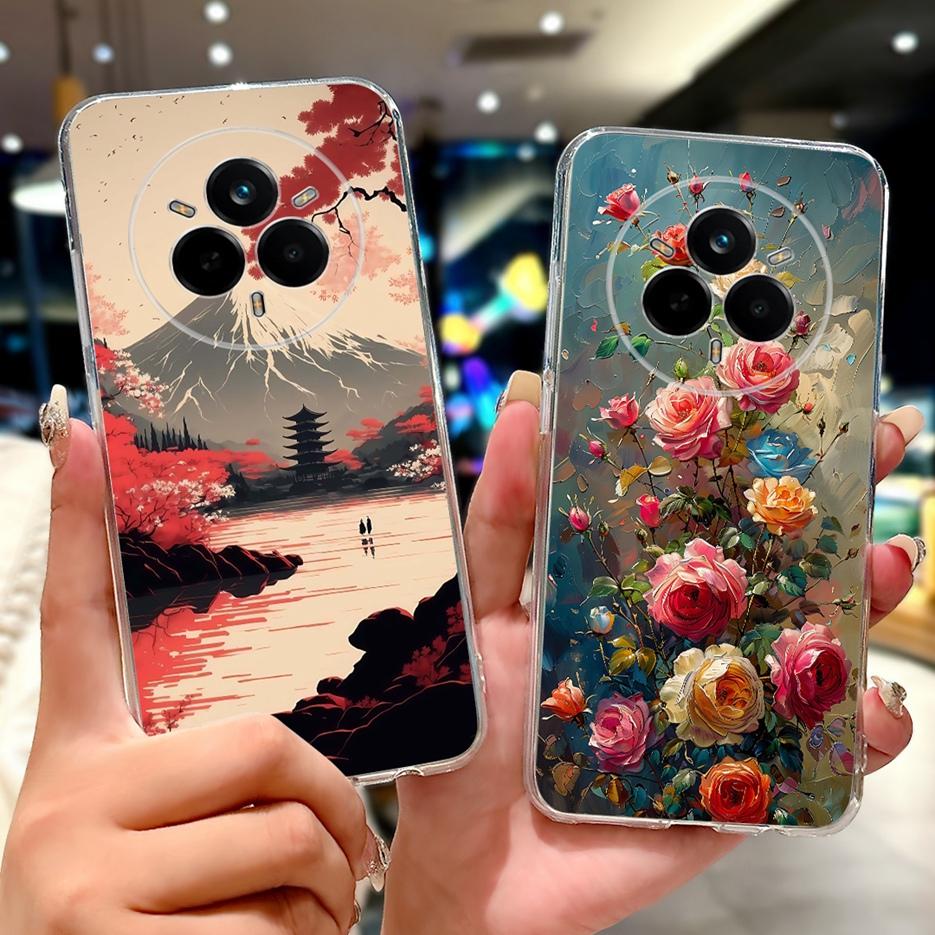 For Realme 14 Pro Plus Case RMX5051 Beautiful Flowers Painted Cover Soft Silicone Case For Realme 14 Pro Realme14 Pro+ 5G Fundas