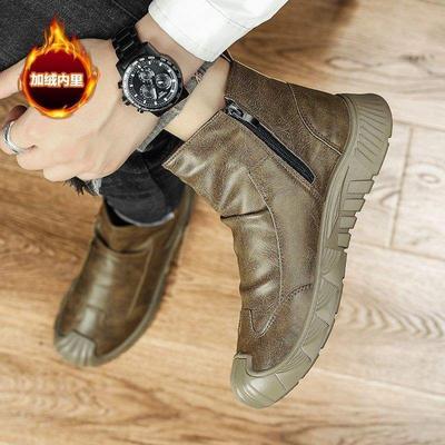 Men's Shoes Autumn and Winter 2025 Fleece Non-slip Wear-resistant Tooling Shoes Trendy Versatile Shoes Men's Casual Labor Insurance Shoes
