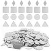 200PCS Multi Shape DIY Craft Mirror Stickers Acrylic Round Square Triangle Mirror Tiles Decals Adhesive Backing 2.5cm