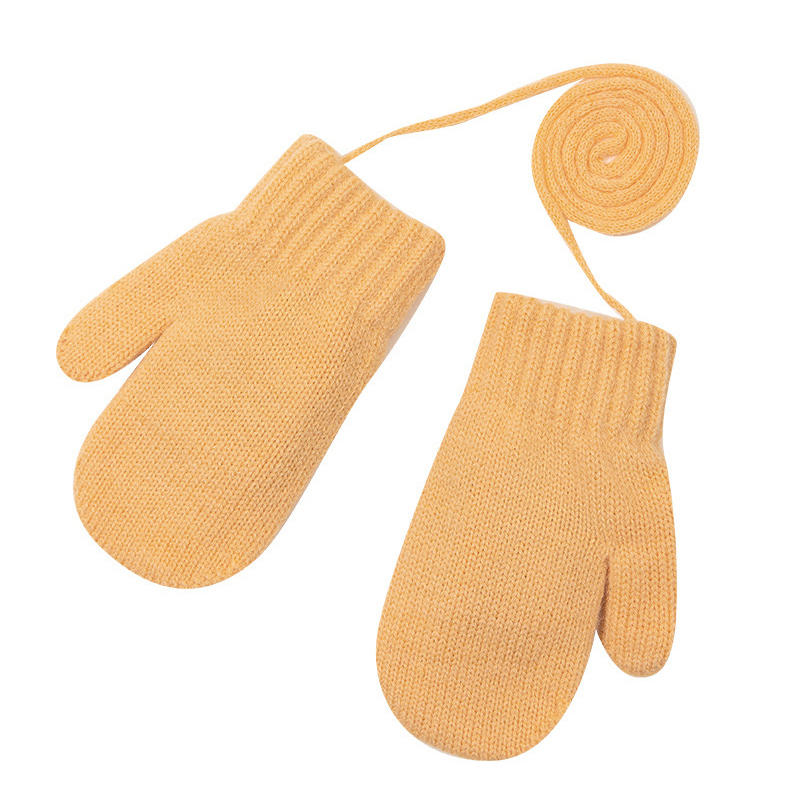 New 1-4Y Kids Gloves Winter Baby Plush Coral Gloves Toddler Full Fingers Cute Mittens Warm Windproof Glove For Boys Girls