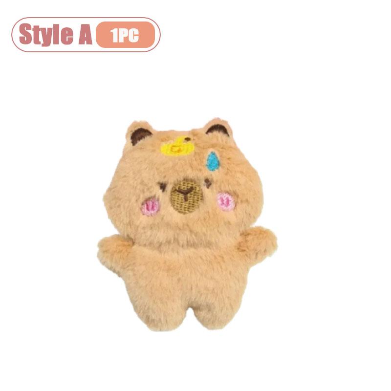1-10PCS Capybara Plush Keychain Cute Animal Plushie Doll Outfits Bag Charm Keyring Pendant Backpack Accessory