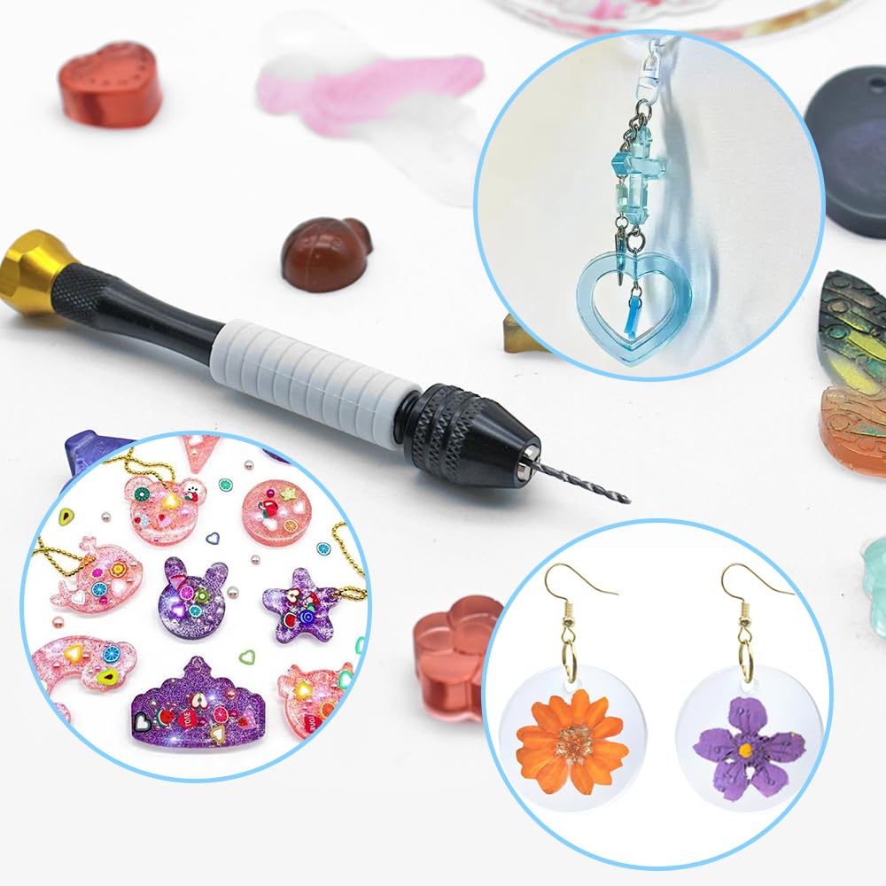 AIFUDA Ruční vrtačka pro šperky AIFUDA Ruční pinová mikro spirálová sada vrtáků pro rotační nástroj pro a jiné hobby vrtačky na výrobu, svěrák, (0,8 mm-3,0 mm) Pryskyřice,