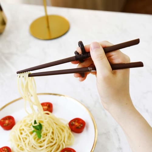 Edison Friends Left-Handed Training Chopsticks - Beginner's Helper, Brain Training, Easy Practice Chopsticks - Made in Korea