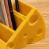 Remote Control Holder with 3 Compartments 3D-Printed Cheese-Shaped Desk Organizer for Table Nightstand Home Office