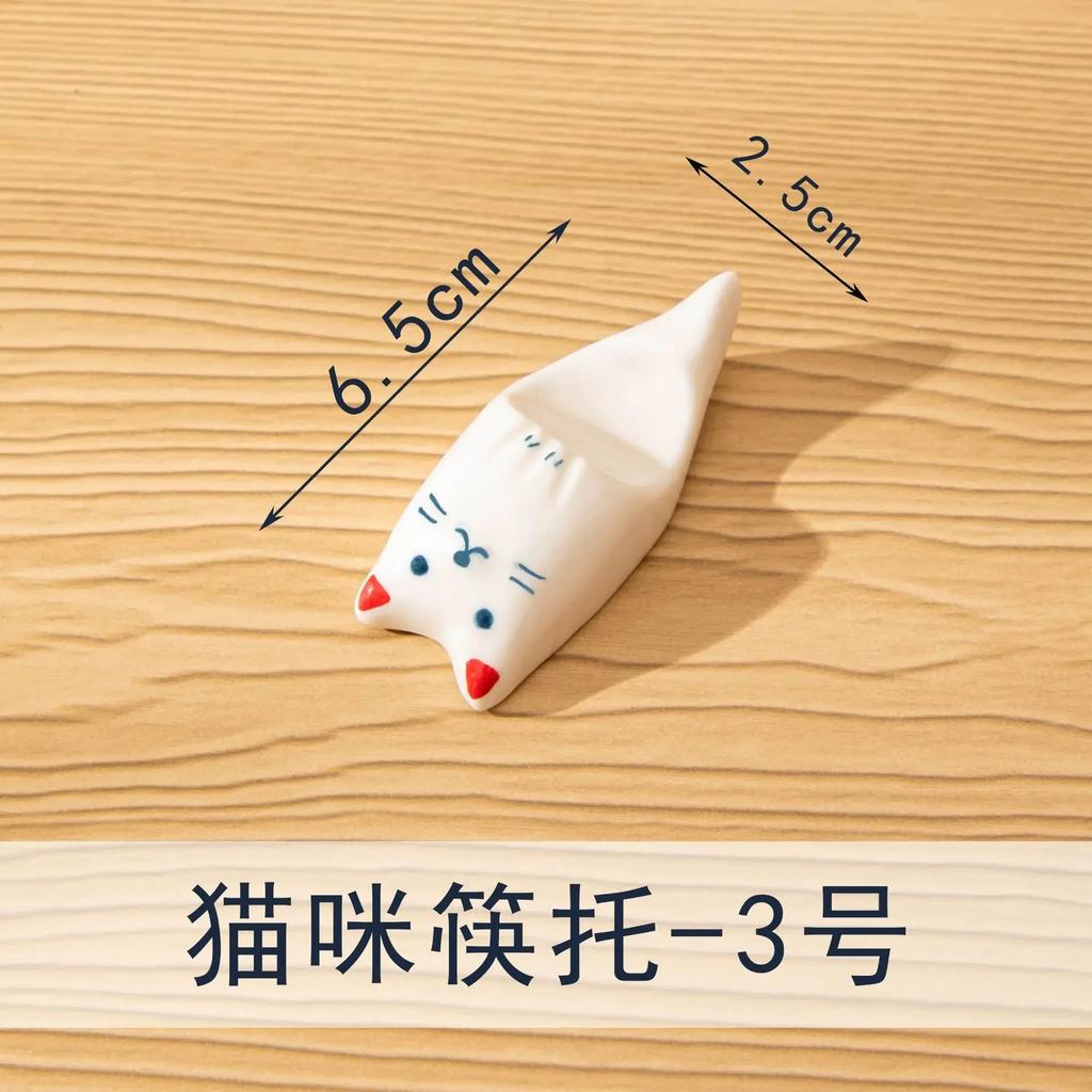 Creativity Ceramic Cute Spoon Rest Holders Cat-Shape Fork Rack Shelf Tea Tableware Accessories