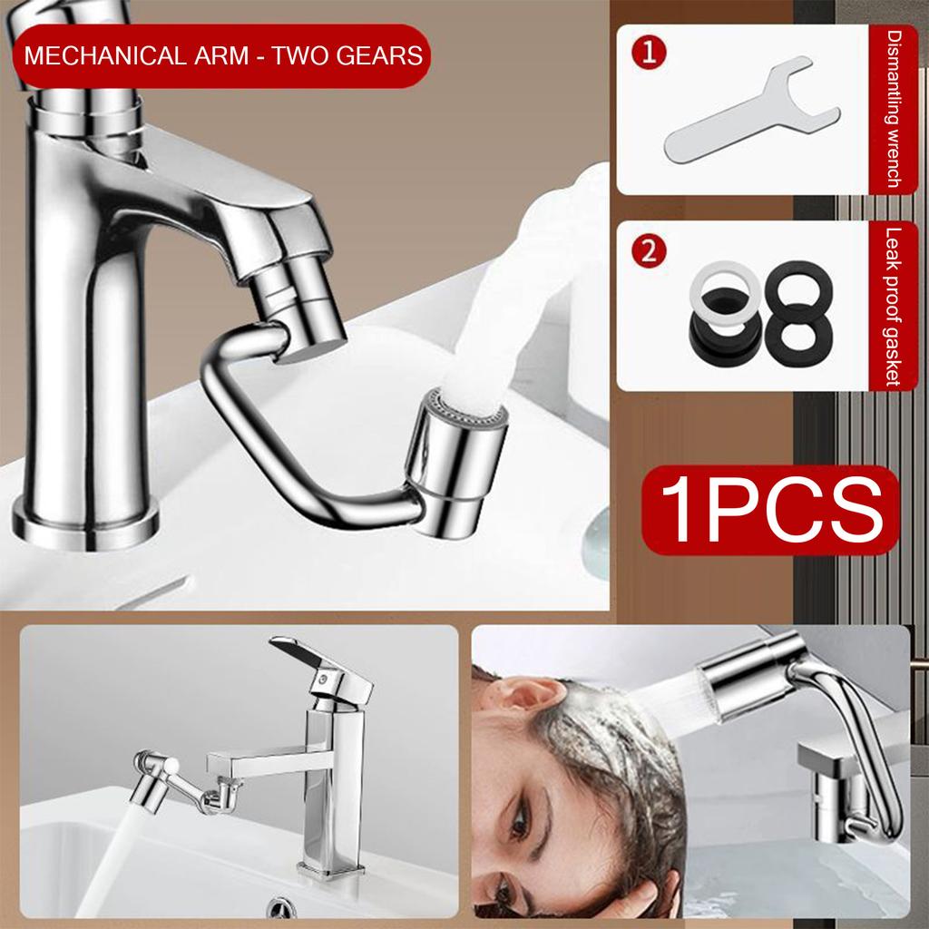 Flexiflow Rotating Faucet Extender Easily Install 1080° Rotation Splash-Proof Design for Facial Cleaning Washing Dishes