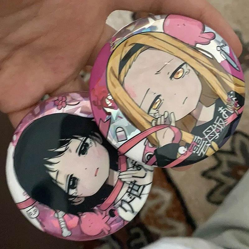 Anime Takopi’s Original Sin Kirarazaka Marina Kuze Shizuka Cosplay Brooch Kawaii Tinplate Badge Lapel Pins Accessories Ornament
