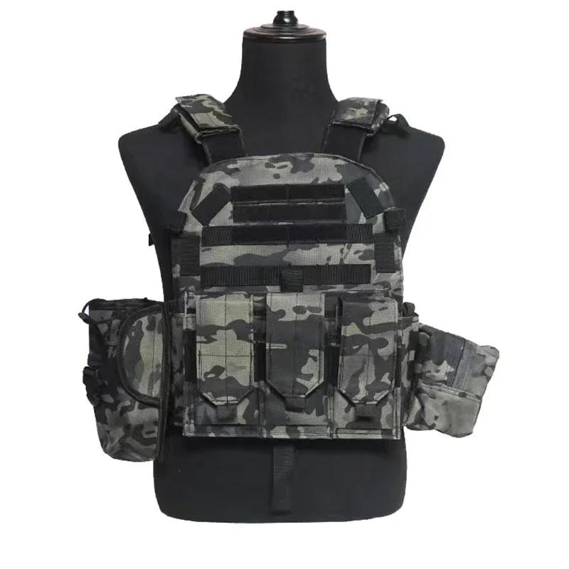6094 Camouflage Tactical Vest Multi-Functional Plate Carrier Adjustable Combat Hunting Equipment for Men Outdoor Cycling