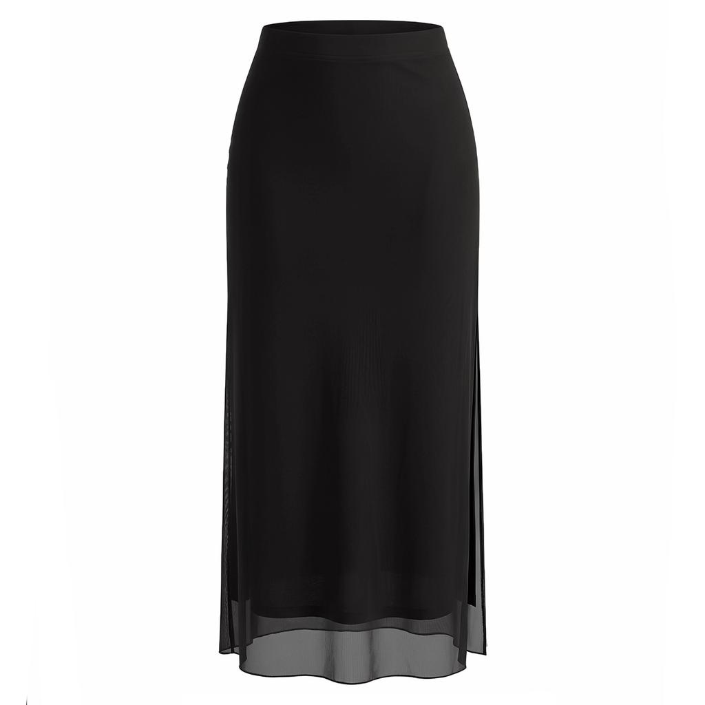 Jupes Longues Décontractées à Maille fendue taille haute sexy d'été pour femmes Tendance Y2K Midi Boho Florales Bodycon Tenues