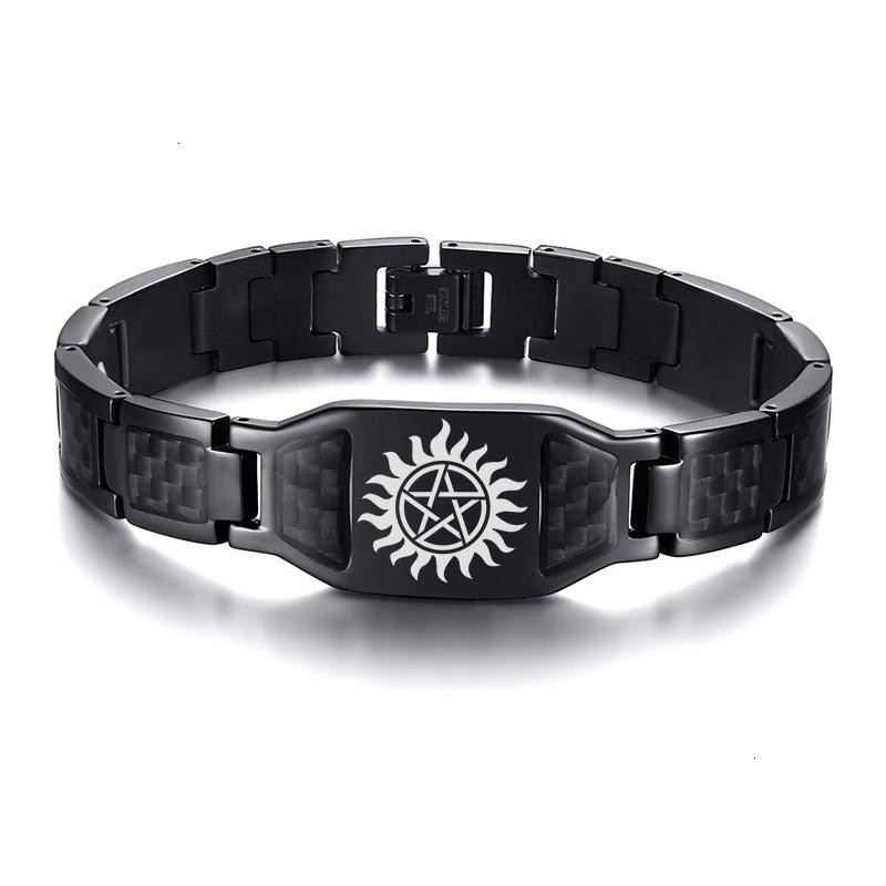 Vnox Personalisierbare Stilvolle Skorpion Kreuz Schild Bilder Kettenarmbänder für Herren mit Einzigartiger Kohlefaser Personalisierter Schmuck Geschenke für Ihn