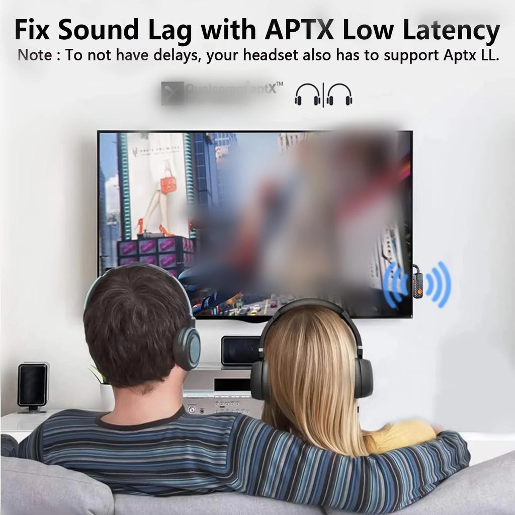 Bluetooth 5.4 Audio Transmitter Receiver 3.5MM AUX Hifi Stereo Music Wireless Adapter With Mic For Car Airplane TV PC Headphone