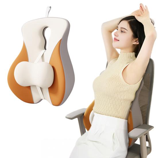 Back Pain Relief Cushion Memory Foam Lumbar Support Cushion Chair Back Support Cushion with Adjustable Slider for Office Workers Computer Gamers