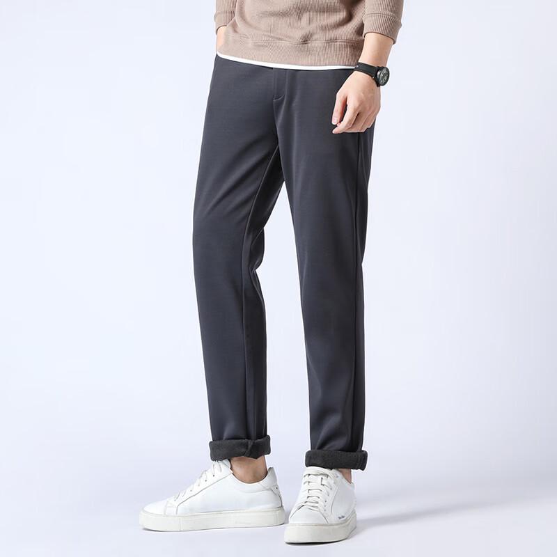 Fèng Xiào Men's Wrinkle-Resistant Fleece-Lined Relaxed Fit Casual Dress Pants