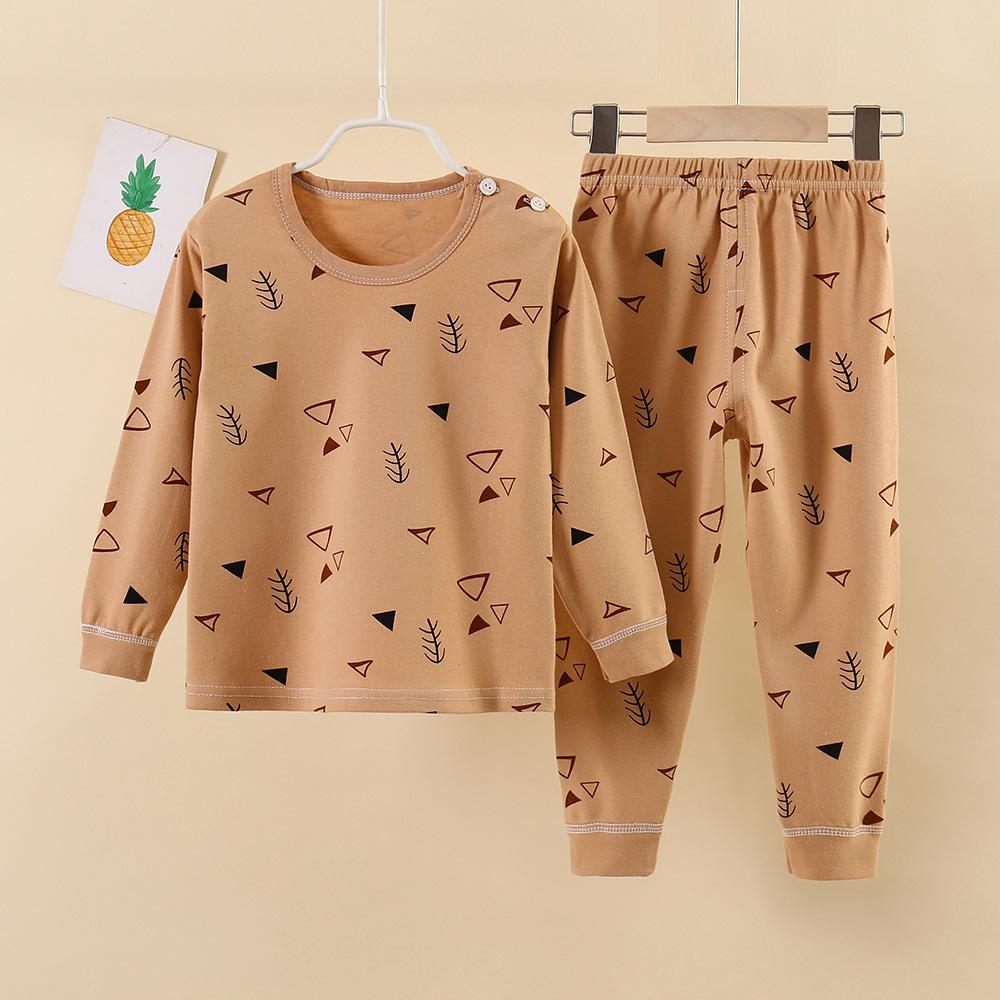 Children's Pure Cotton Pajama Set: Boys' and Girls' Autumn Homewear with Trousers