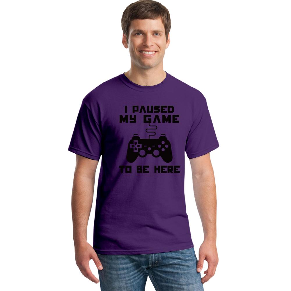 I Paused My Game To Be Here Men T Shirt Funny Video Gamer Gaming Player Humor