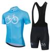 Mens Cycling Jersey Bib Shorts Set Breathable Quick-Dry Performance Wear Mountain Bike Ride