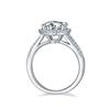 Vinregem Classic 100% 925 Sterling Silver VVS1 1.5-3CT Round Cut D Color Real Moissanite Diamond Engagement Fine Jewelry Ring Anniversary Gift