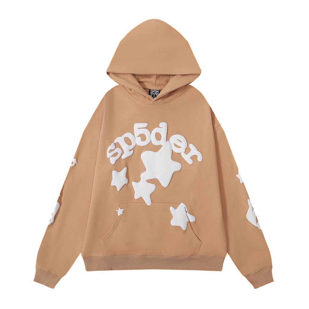 2023 autumn and winter new cross-border sp5der multi-color foam stars, casual hooded sweater, same for men and women