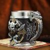 600ML Mittelalterliches Walhalla Wikinger Edelstahl Nordisch Wikinger Fass Drachenboot Krieger Horn Schädel Bierkrug Bier Kaffeetasse