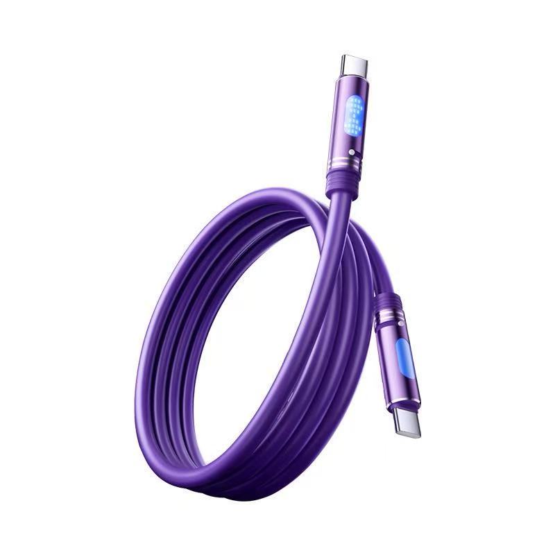 240W Ambient Light USB C Type C Port Liquid Silicone Aromatherapy Fast Charging Data cable for iphone 15 16 17 PRO MAX Xiaomi 1.5m