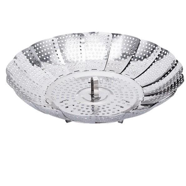 Retractable Stainless Steel Round Steamer Trivet Plate for Buns