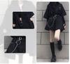 SHUMING Sommer locker kurzärmelig plissiert und koreanischer Street JK Harajuku Stil Damen Set, Passform, Massenprodukt Stil, Hemd, Rock, Gürtel, Lässig,