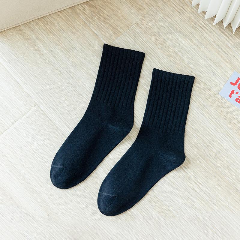 5 Pairs of Women's Summer Pure Color Cotton Thin Sports Tube Socks