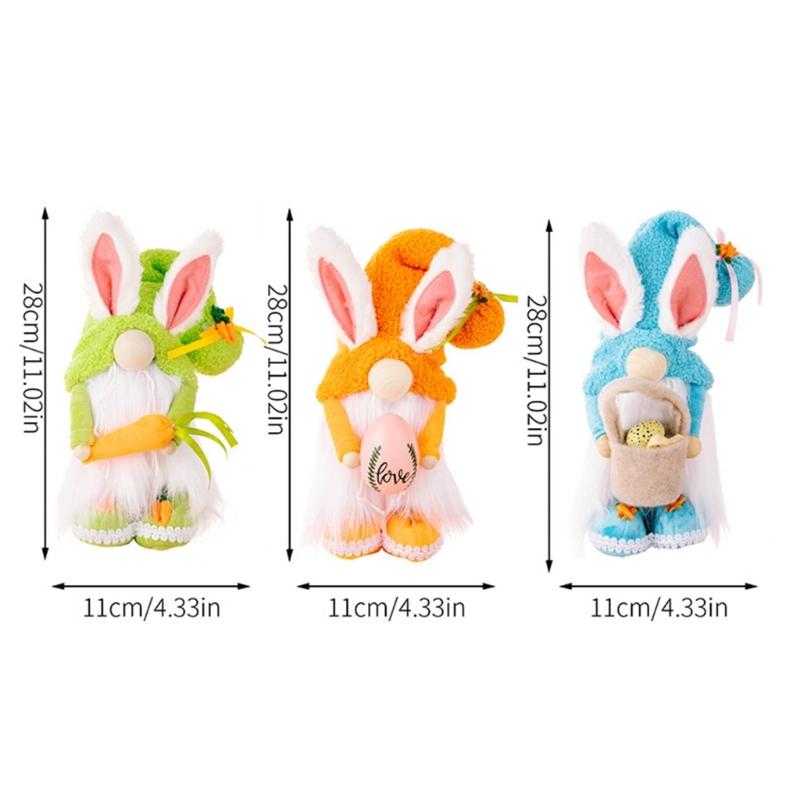 Easters Rabbit Ears Gnome Face less Doll Easters Desk Decorations Rabbit Plushes Dwarfs Toy Home Ornament Happy Easters