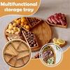 Wooden Serving Tray Charcuterie Board 8-Petal Detachable Divided Snack Plate Natural Wood Puzzle Tray for Kitchen Breakfast