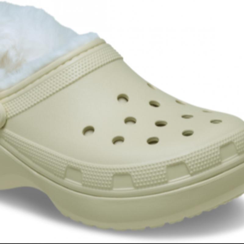 Crocs Classic Platform Fuzz Lined Clog Bone 212854 2y2