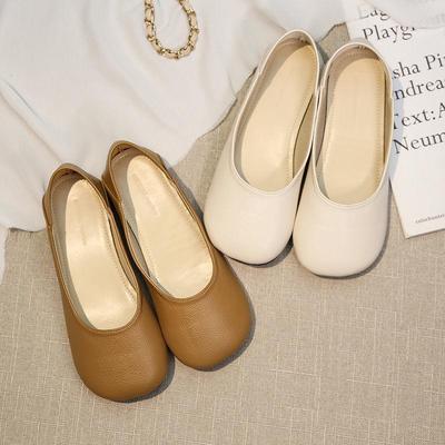 Women's French Grandma Shoes Women's 2025 Spring and Autumn New Korean Version Versatile Student Flat Bottom Shallow Mouth Single Shoes Retro Squar