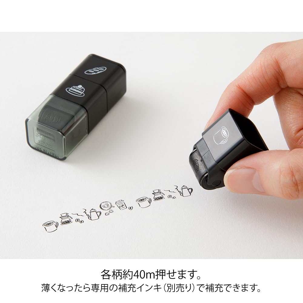 Midori Stamp Roller Cafe Pattern 35626006