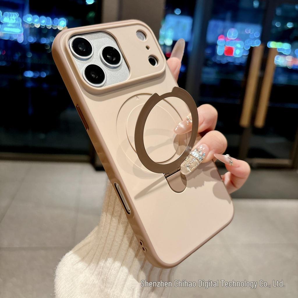 Matte Magnetic Stand Case for iPhone 17 Pro Max: Drop-Proof, Full Coverage, Compatible with Apple 16