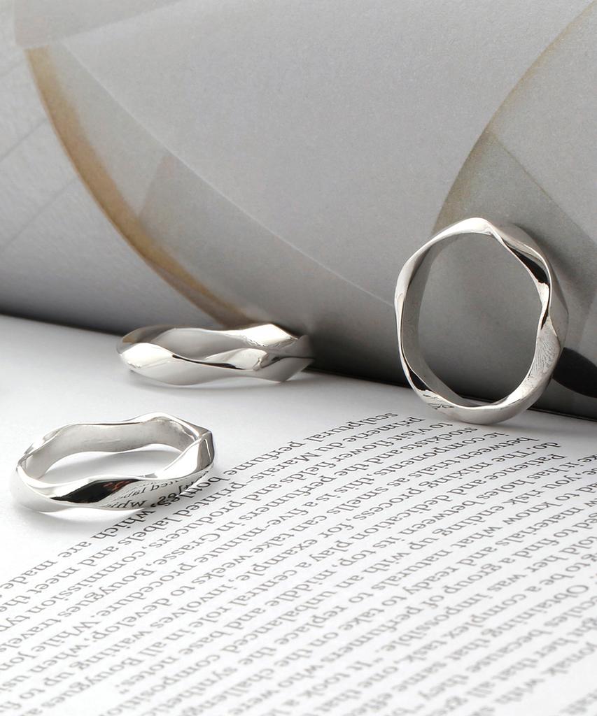 Shoveoff [Silver 925] Svr-S605 Twist Daily Silver Friendship Couple Rings (Type A)