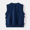 Kids' Sweater Spring and Autumn Boys' Wool Vest V Neck Sleeveless Waistcoat Baby Boys' Bear Casual Pullover